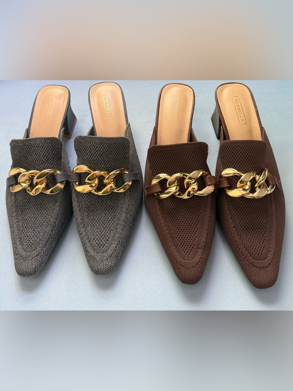 NEWBELLA MULES - brown & grey (2 for 1 deal)